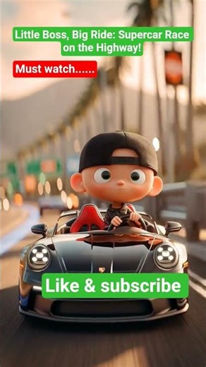 Little Boss, Big Ride: Supercar Race on the Highway!#shorts #automobile#trending #youtubeshort#viral