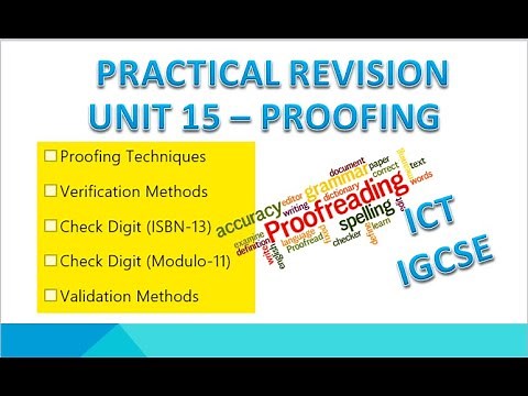 Unit 15 | Proofing | Practical revision | IGCSE ICT