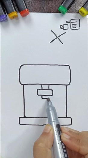 How To Draw Coffee Machine Step by Step #shorts #shortsfeed