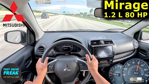 2024 Mitsubishi Mirage 1.2L (80 HP) POV drive 🚗 Florida highway | Real MPG | Legal speed cruise