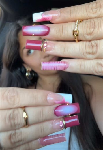 Long Tapered Square Nails: Before & After Transition