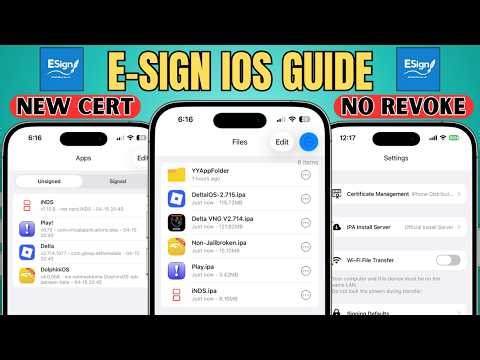 [LATEST] ESign iOS Guide | No Revokes, No PC, New Cert - Install IPA File on iPhone & iPad