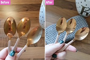 Woman reveals how she gets tarnished spoons sparkling with two household items