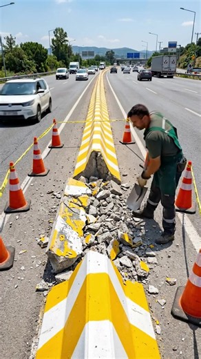 Road Construction Timelapse: Demolish, Rebuild, Repeat (Highway Barrier)