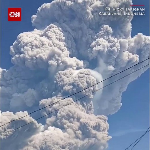 Mount Sinabung volcano erupts in Indonesia, spewing a thick cloud of volcanic ash that reached approximately 3 miles into the sky, according to Indonesia’s National Board for Disaster Management | CNN International