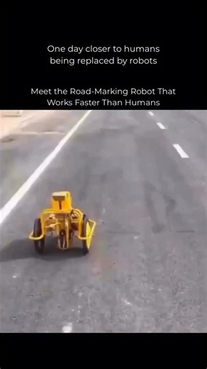Robotics on Instagram: "Follow US (@ROBOTICS) to learn something NEW everyday 🚀 This robot paints roads with machine-level precision. Using sensors and guided alignment, it lays down perfectly straight markings at a steady pace, without breaks, fatigue, or human error. Once calibrated, it follows the line exactly as planned, turning a job that normally takes teams of workers into a smooth, automated process. As robots move into infrastructure work, even road marking is becoming faster, safer, a
