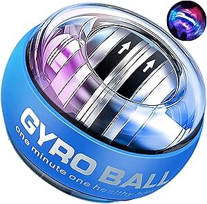 Gyro Ball Wrist Exerciser Auto-Start Wrist Power Gyroscopic Ball Wrist Trainer Ball Wrist Strengthener and Forearm Exerciser with LED Lights