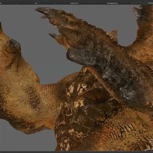 Creature Texturing WIP in Mari #dinosaur #creature #cgi #cg #art #timelapse #jurassicworld #3d