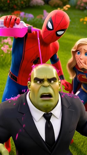 Spider-Man played a prank on Hulk 😁😂 #hulk #spiderman #shorts #viralshort