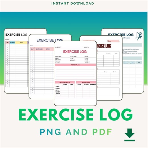 Workout Planner: Exercise and Fitness Log (instant Download) - PDF PNG - Etsy UK