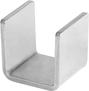 heneng 10 Pcs Weldable Stainless Steel U Bracket for 1"" Panels or Square Pipe, 3mm Thickness, Inner Width: 25.4mm, Silver, GD228-T10