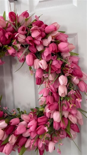 Pink Tulip Grapevine Wreath - Etsy