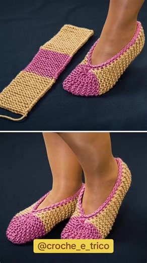 Tutorial de Pantufas de Tricô em Casa