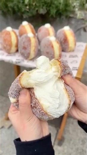 Fried cheese cream donuts🧀🍩 #shorts