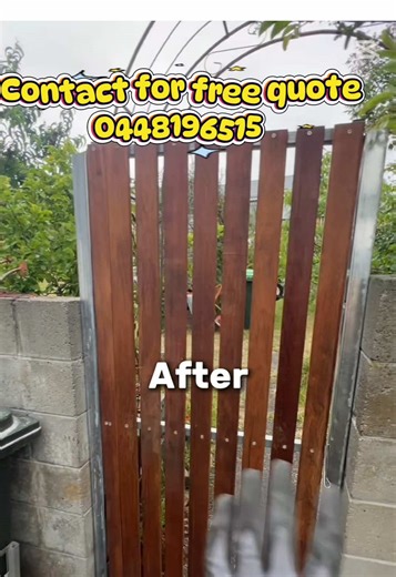 Gum Oiled Slat Gate with Steel Frame Installation Guide