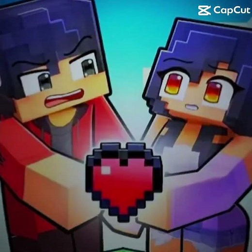 Aphmau and Aaron full heart to half heart ❤️ 💜 #aphmauminecraft #minecraft #aphmau