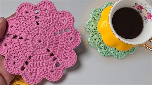 Crochet heart coaster tutorial – easy gift ideas for beginners