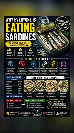 Why is everyone eating sardines? 😳 🐟 #ytshorts #healthtips #sardine