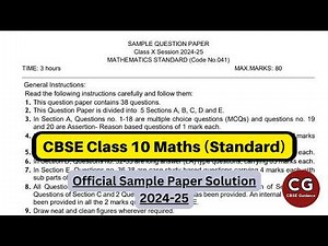 Class 10 Maths (Standard) Sample Paper 2024-25 | Full Solution + Tips