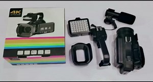 4K/6K Video Camera Camcorder – 64MP Vlogging Camera for YouTube, 60FPS, 18X Zoom – with Mic, LED Light, Tripod & 2×64GB Cards – WiFi, Webcam Bundle