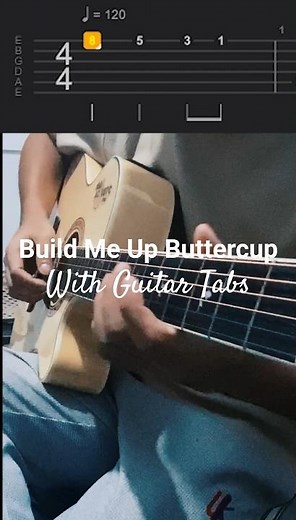 Build Me Up Buttercup Guitar Tabs Tutorial #guitar #fingerstyle #fingerstyleguitar