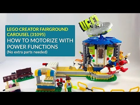 Motorizing LEGO Creator Fairground Carousel (31095) with M-Motor (8883) - No Additional Parts