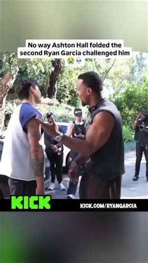 No way Ashton Hall folded the second Ryan Garcia challenged him😭💀 #kick #ytshorts #viral #fypp