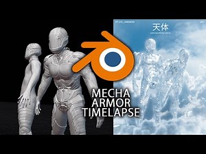 mecha sci-fi armor hard surface modeling (BLENDER TIMELAPSE)