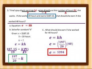 Direct Variation - More Examples