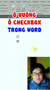 cách tạo ô vuông - ô checkbox trong Word nhanh và tiện cho công việc #minhlakhoa #khoatinhoc #tinhocvanphong #wordtutorial #wordtips #reelsfb2024 #viralreelsfbreels | Mình Là Khoa