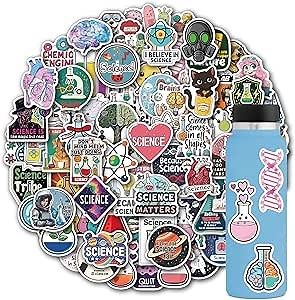 102 Pack Science Stickers for Teens,Laboratory Stickers,Chemistry Sticker,Biology Decals,Physics Sticker Lab Decals for Laptop Water Bottle Notebook Science Party Favors and Decor