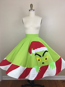 Stealing Christmas Circle Skirt/christmas Skirt/grinch Outfit/ Grinch Skirt/ Grinch Outfit Women - Etsy