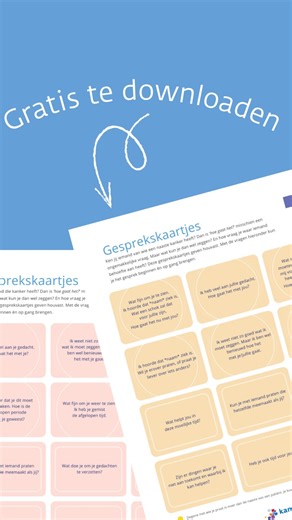 “Hoe gaat het?” is een simpele vraag. Maar het kan een ingewikkelde vraag zijn om aan een kankerpatiënt of naaste te stellen. Eentje die ook heel ongemakkelijk kan voelen. Wat kun je dan wel zeggen? Hoe begin je een gesprek met iemand die de diagnose kanker heeft gekregen of naaste is? Wij hebben gesprekskaartjes gemaakt die je houvast kunnen geven. Met deze kaartjes kun je het gesprek beginnen en op gang brengen. Download de kaartjes via: bezoek.kanker.nl/gesprekskaarten (link in bio) | kanker.