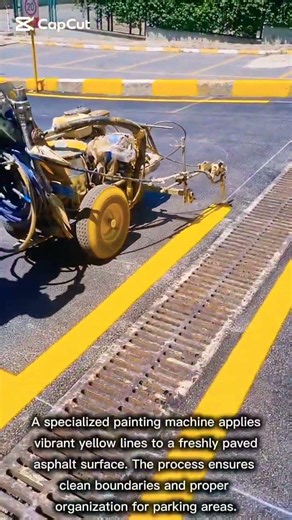 Precision Line Striping Machine in Action