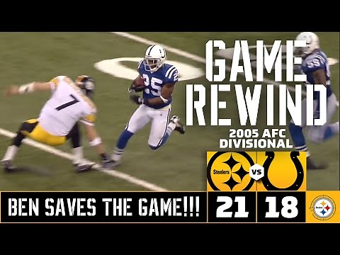 Steelers vs Colts (2005 AFC Divisional) Highlights | Big Ben tackle saves game | Pittsburgh Steelers