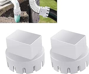 2.76'' x3.74'' Downspout Adaptor to Drain Pipe, Roof Rain Gutter downspout extensions Universal, Downspout extender,Down spout drain extension diverter PVC (2.76'' x3.74'', WHITE)