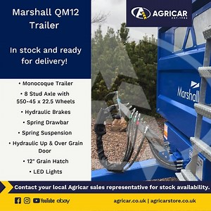 ⭐Marshall QM12 trailer ⭐ In stock and ready for delivery! 👉Contact your local sale representative today. #AgricarGroup #marshalltrailers #QM12 | Agricar