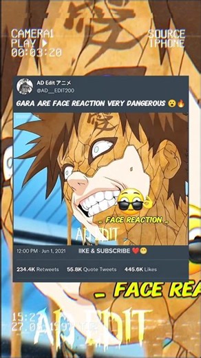 Gaara’s Dangerous Face Reaction 😈🔥 | Naruto Was Shocked 😮|#shorts