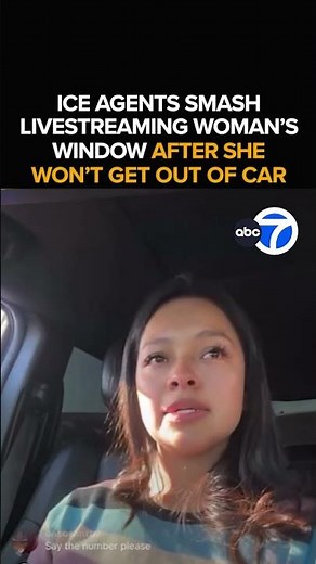 Woman streams ICE detainment as agents smash car window: 'Lord, please protect me'