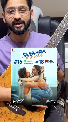 Saiyaara Guitar Chords Tutorial 🎸 | Easy Bollywood Guitar Lesson #bollywood #saiyara #guitarlesson