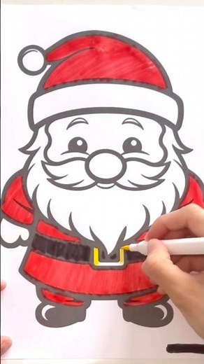 Coloring Santa Claus 🎅🎨| Easy Coloring for Kids #satisfyingart #relaxingart #christmas #santa #diy