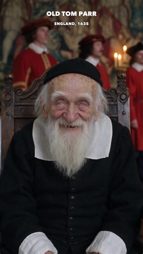 They said he was 152 years old. He ended up buried among kings. 👑 In 1635, Old Tom Parr was brought to London to meet Charles I. The Shropshire farmer died just weeks later and was buried in Westminster Abbey. His extraordinary age was never verified. His grave is still there. AI-generated historical reconstruction. #OldTomParr #BritishHistory #WestminsterAbbey #History #CharlesI