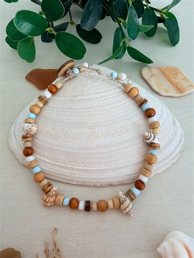 Boho Coastal Beachy Anklet, Beach Jewelry, Beachy Gifts for Her, Nautical Style, Summer Jewelry - Etsy