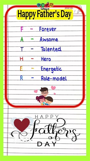Father's day card writing |Full form of Father |HappyFather's Day 2026 writing #fathersday
