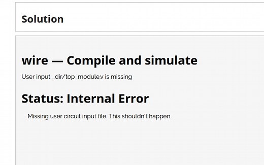 Hdlbits网站编译仿真时报错