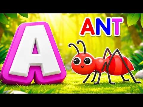 🔤 Animal Song 🅰️ for Ant 🐜 | A to Z Animals | Alphabet Song 🎵 | Nursery Rhymes & Baby Learning