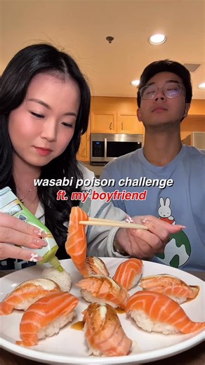 irene kim on Instagram: "da faq 🥲 #sushi #poisongame #poisonchallenge #wasabi #wasabibomb"