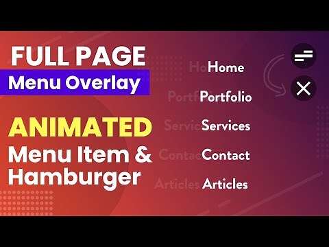 Full Page Responsive Navigation Bar - Animated Hamburger Icon Tutorial HTML & CSS