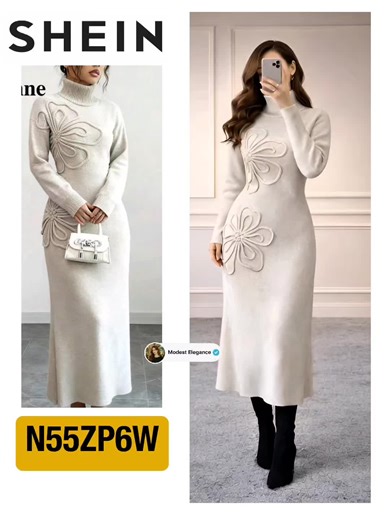 Shop this modest dress from @SHEIN code for the dress N55ZP6W #ElegantStyle #FeminineFashion #classy #modestfashion #fyp