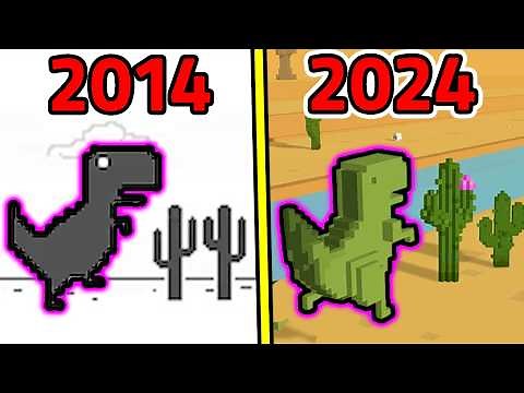 Chrome Dino Run: Evolution of the 2014-2024 Game?! / Played All of Them? [Chrome Dino Run]